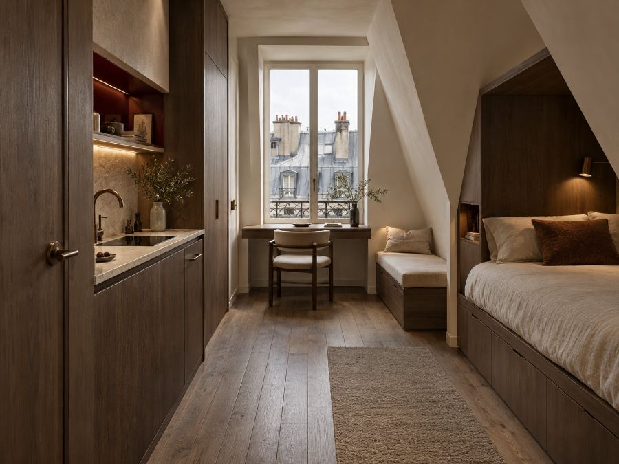 Chambre de bonne transformée, Paris
